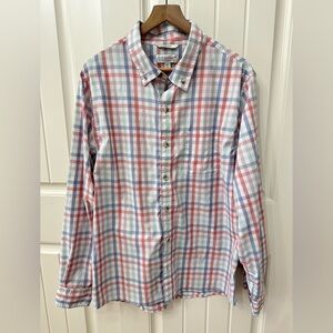 Coolibar Men's Multicolor Plaid Button Down Shirt sz XL Tech Fabric Vents UPF 50